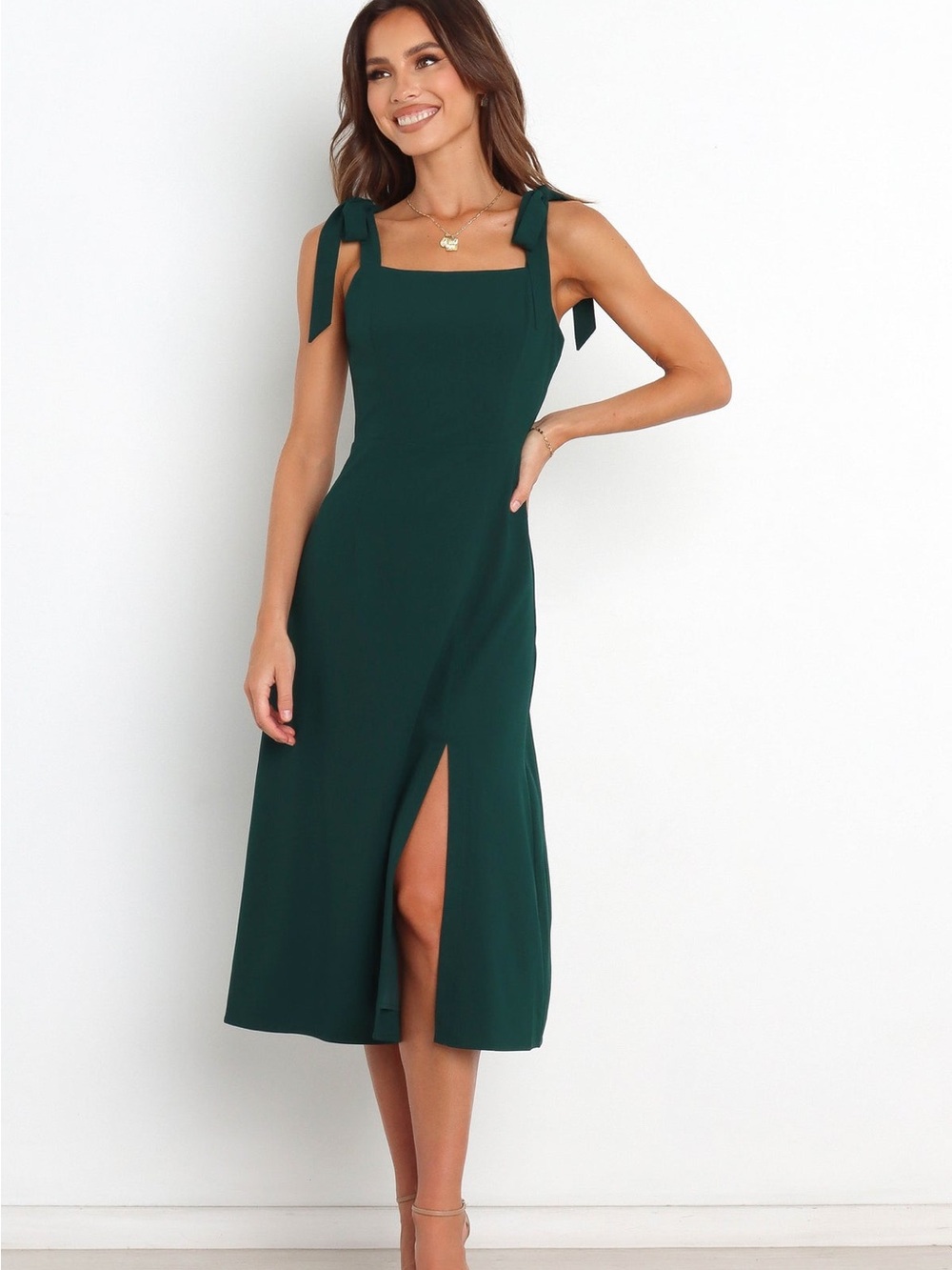 Petal & Pup Laurel Midi Dress in Emerald